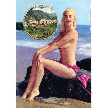 CARTE POSTALE FEMME NUE SUR CARTE PARFUMEE DE LUXE "VALLAZUR" GRASSE