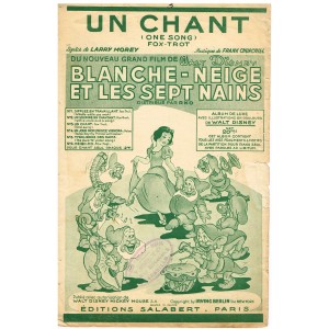 6 PARTITIONS DU FILM DE WALT DISNEY 1938 BLANCHE NEIGE ET LES SEPT NAINS