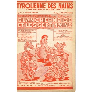 6 PARTITIONS DU FILM DE WALT DISNEY 1938 BLANCHE NEIGE ET LES SEPT NAINS