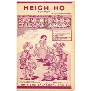 6 PARTITIONS DU FILM DE WALT DISNEY 1938 BLANCHE NEIGE ET LES SEPT NAINS