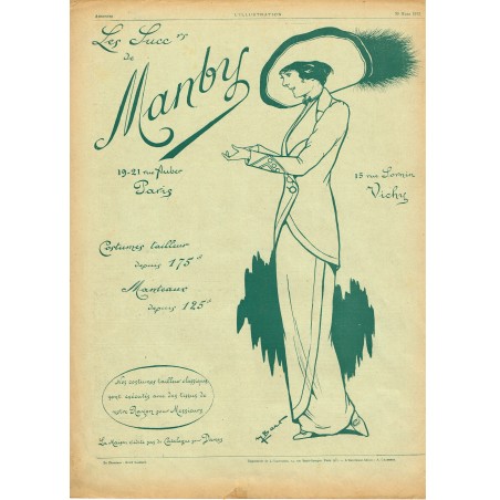 PUBLICITE ANCIENNE DE 1912 COSTUMES TAILLEUR - MANTEAUX MANBY