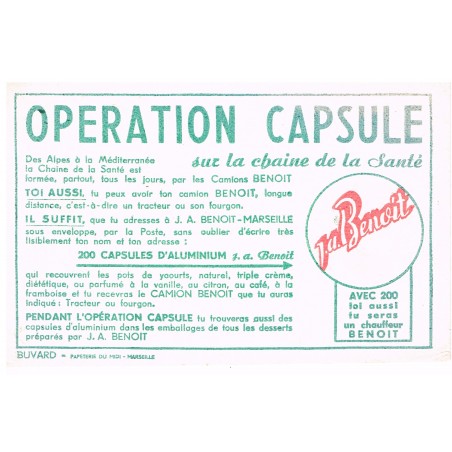 BUVARD OPERATION CAPSULE YAOURTS J. A. BENOIT