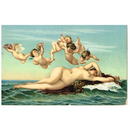 CARTE POSTALE FEMME NUE ET ANGES - NAISSANCE DE VENUS