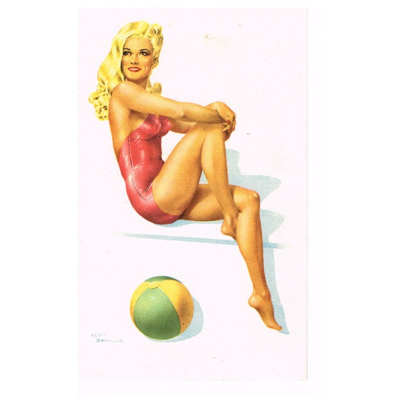 CARTE POSTALE PIN-UP AU BALLON - ANDRE BERMOND CARTE POSTALE PIN-UP AU BALLON - ANDRE BERMOND