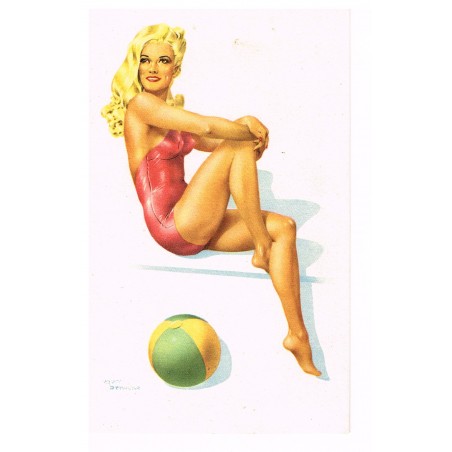 CARTE POSTALE PIN-UP AU BALLON - ANDRE BERMOND