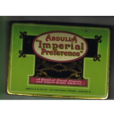 BOITE 50 CIGARETTES ABDULLA "IMPERIAL PREFERENCE"  METAL BOMBE