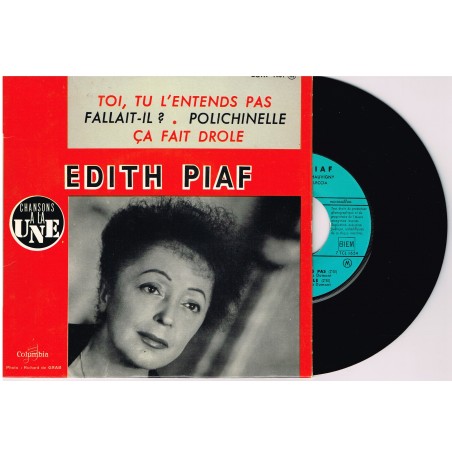 DISQUE 45 TOURS BIEM 17 cm LP EDITH PIAF