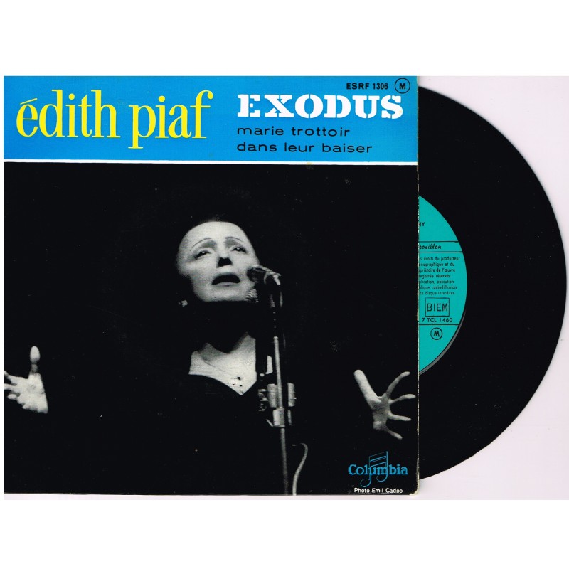 DISQUE 45 TOURS BIEM 17 cm LP EDITH PIAF - EXODUS