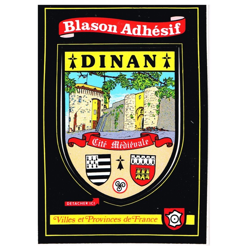 CARTE POSTALE BLASON ADHESIF - DINAN