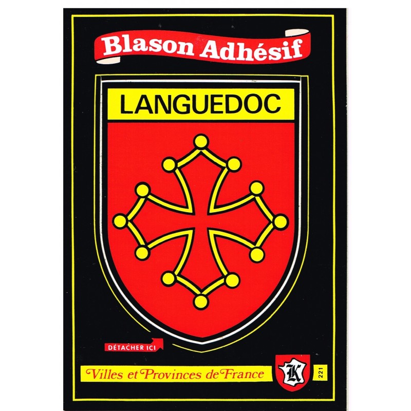 CARTE POSTALE BLASON ADHESIF - LANGUEDOC