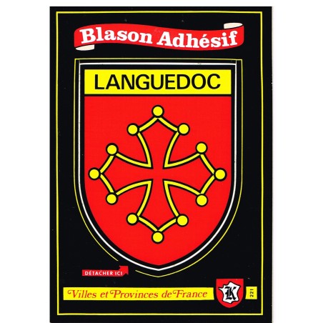 CARTE POSTALE BLASON ADHESIF - LANGUEDOC