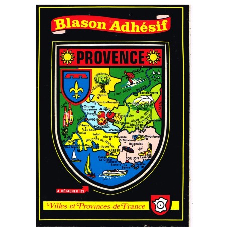 CARTE POSTALE BLASON ADHESIF - PROVENCE