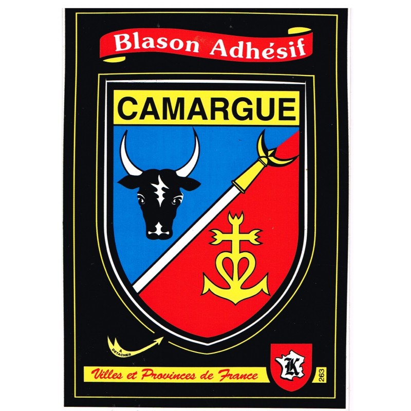 CARTE POSTALE BLASON ADHESIF - CAMARGUE