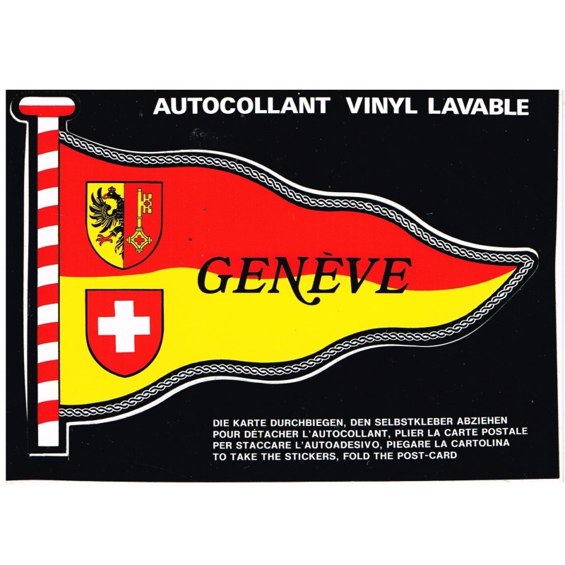 CARTE POSTALE AUTOCOLLANT VINYL LAVABLE - GENEVE