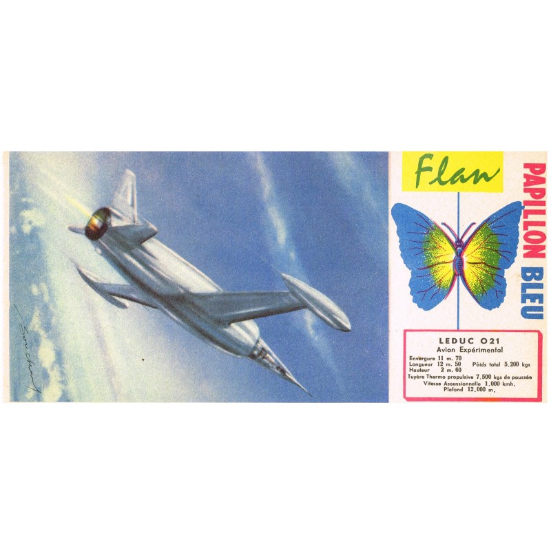 BUVARD FLAN PAPILLON BLEU - AVION LEDUC 021