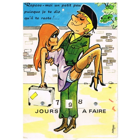 CARTE POSTALE A SYSTEME TROIS DISQUES - REPOSE-MOI UN PETIT PEU