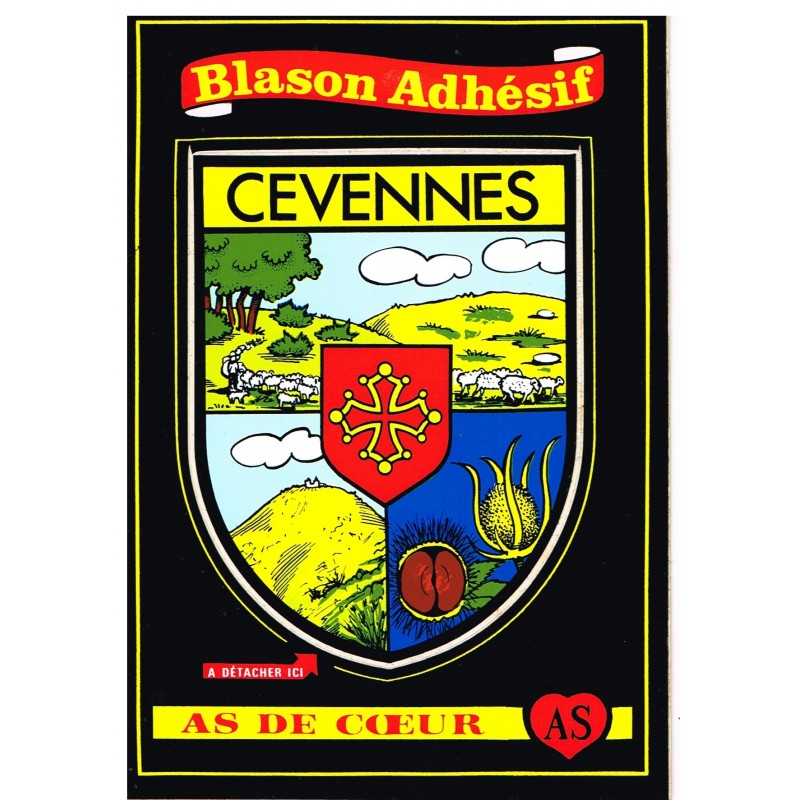 CARTE POSTALE BLASON ADHESIF - CEVENNES