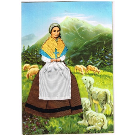 CARTE POSTALE BRODEE HABILLEE - BERNADETTE SOUBIROUS
