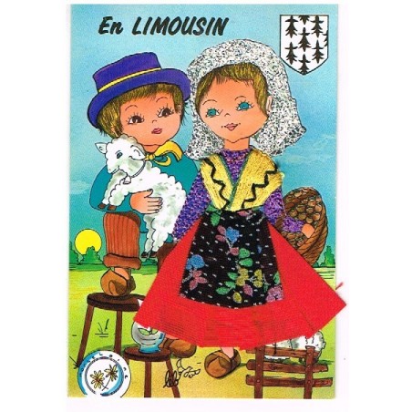 CARTE POSTALE BRODEE HABILLEE - EN LIMOUSIN