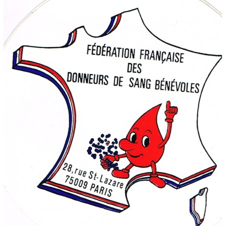 AUTOCOLLANT FEDERATION FRANCAISE DES DONNEURS DE SANG BENEVOLES