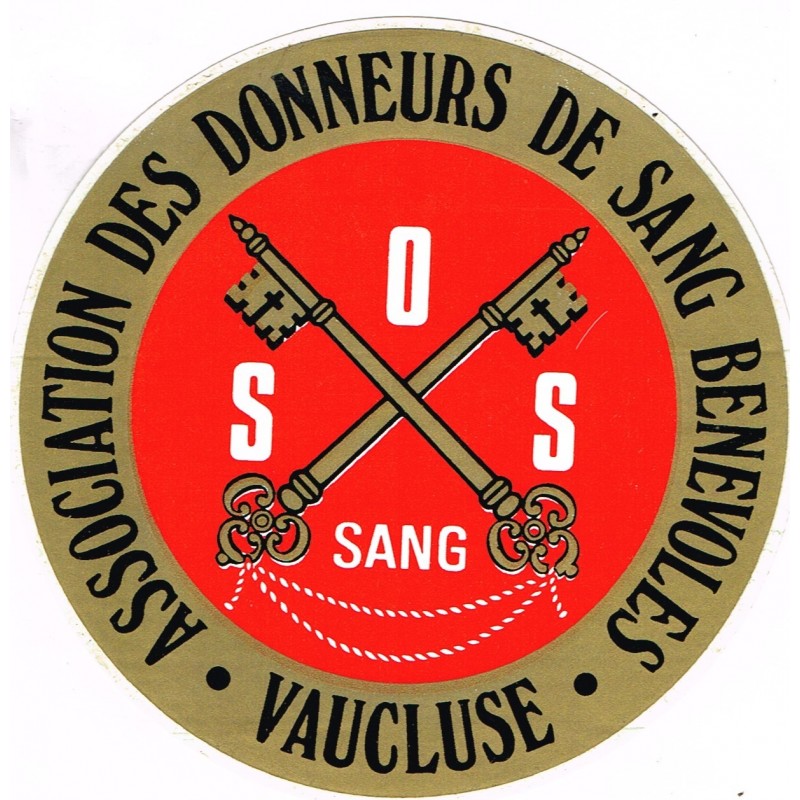 AUTOCOLLANT  SOS SANG - VAUCLUSE