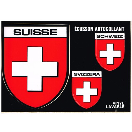 CARTE POSTALE TROIS ECUSSONS AUTOCOLLANTS - SUISSE - SCHWEIZ - SVIZZERA