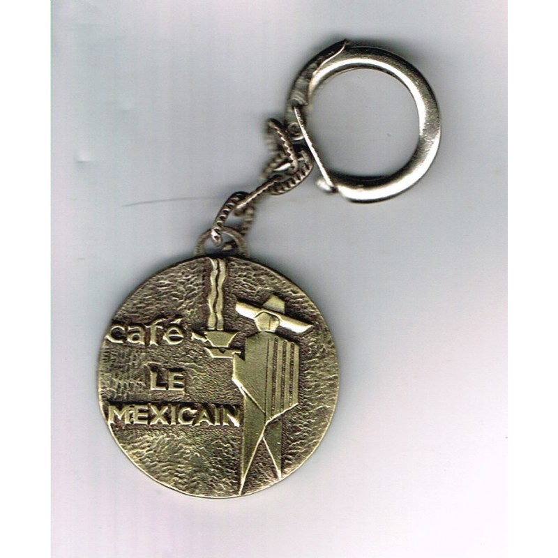 PORTE CLES METAL CHIEN SETTER IRLANDAIS ET CAFE LE MEXICAIN  - N° 1