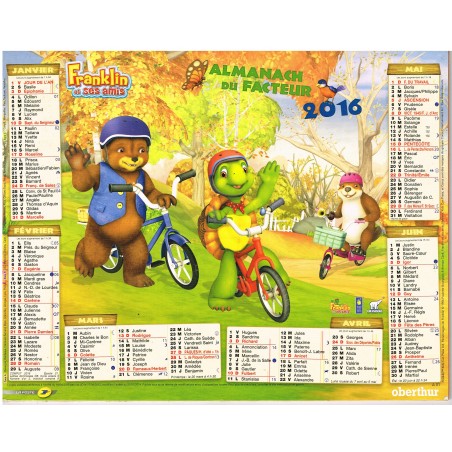 CALENDRIER ALMANACH DU FACTEUR 2016 - FRANKLIN ET SES AMIS