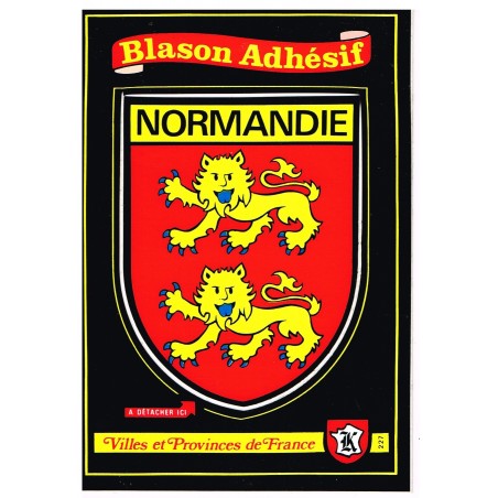 CARTE POSTALE BLASON ADHESIF - NORMANDIE