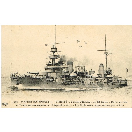 CARTE POSTALE MARINE NATIONALE - CUIRASSE D'ESCADRE "LIBERTE"