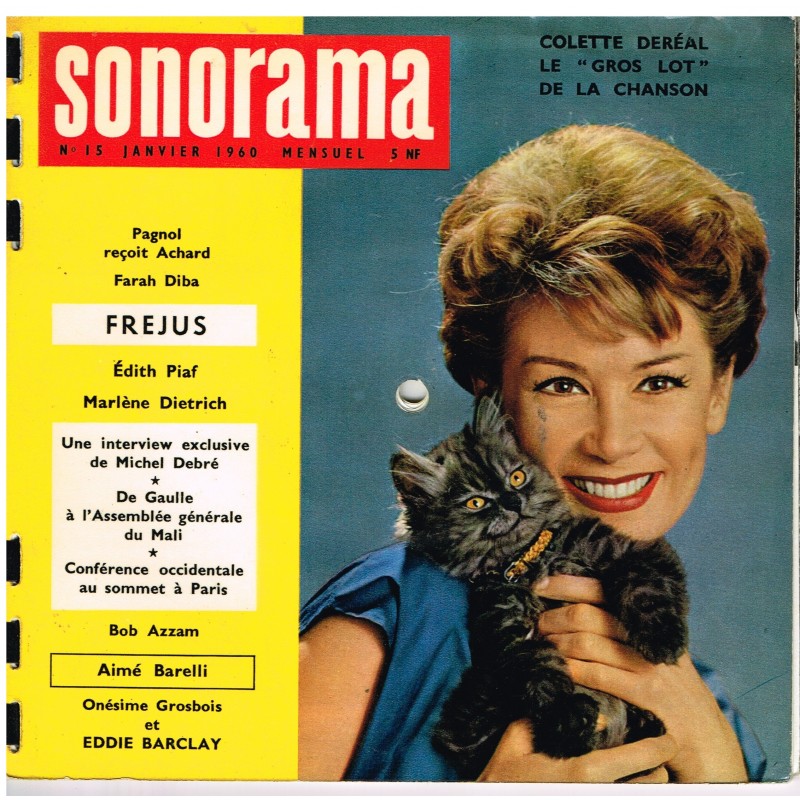 MAGAZINE SONORE SONORAMA N° 15 - JANVIER 1960 - COLETTE DEREAL MAGAZINE SONORE SONORAMA N° 15 - JANVIER 1960 - COLETTE DEREAL