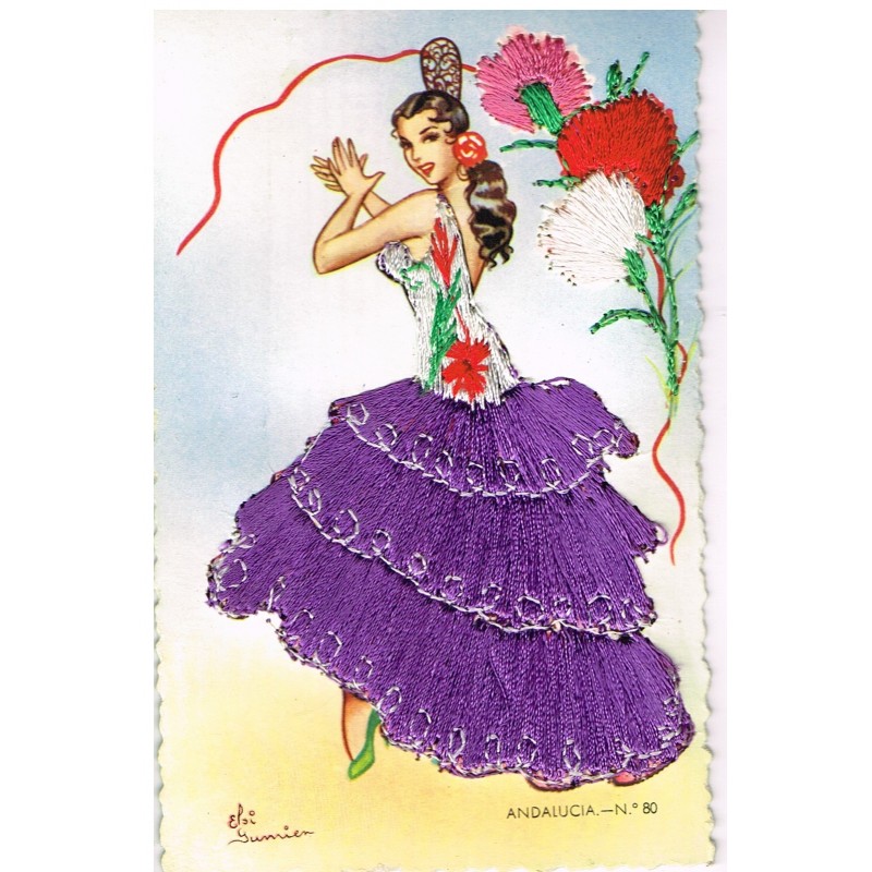 CARTE POSTALE BRODEE-HABILLEE - ANDALUCIA