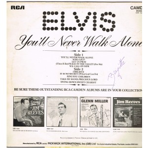 DISQUE 33 TOURS - ELVIS PRESLEY- ELVIS - YOU'LL NEVER WALK ALONE