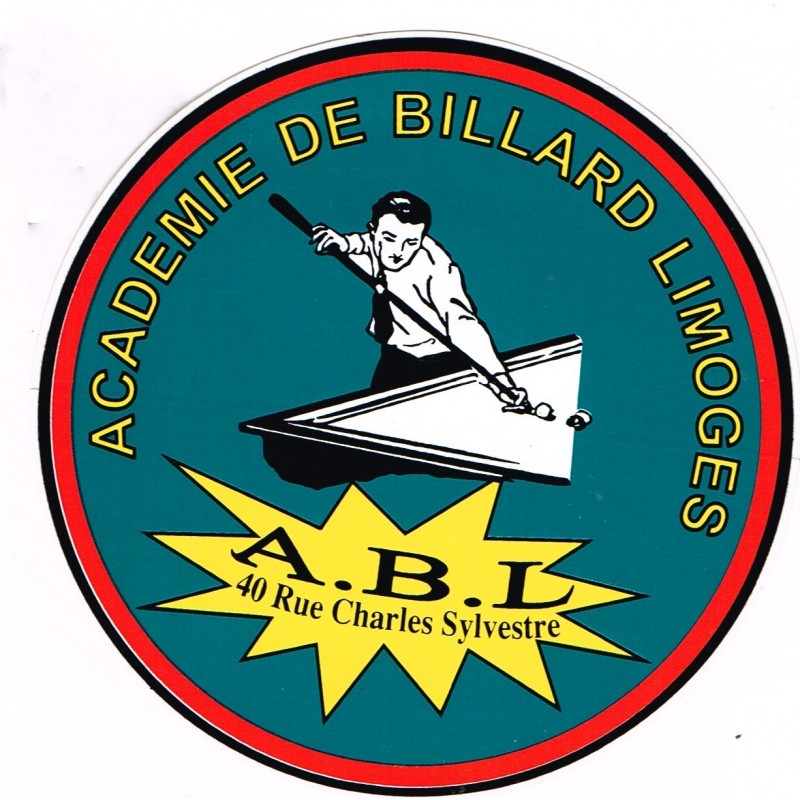 AUTOCOLLANT BILLARD - ACADEMIE DE BILLARD LIMOGES