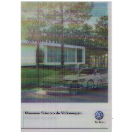 CARTE POSTALE LENTICULAIRE 3D  PUBLICITAIRE -  NOUVEAU SCIROCCO DE VOLKSWAGEN