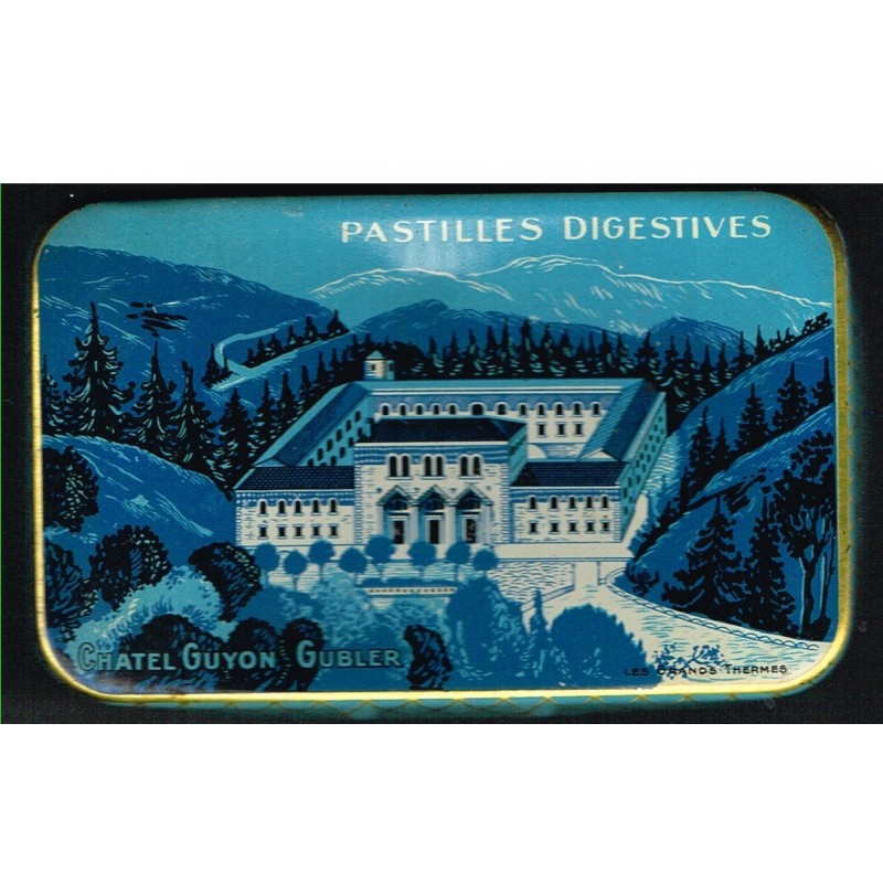 BOITE ANCIENNE METAL - PASTILLES DIGESTIVES SOCIETE DES EAUX MINERALES DE CHATEL GUYON BOITE ANCIENNE METAL - PASTILLES DIGESTIVES SOCIETE DES EAUX MINERALES DE CHATEL GUYON