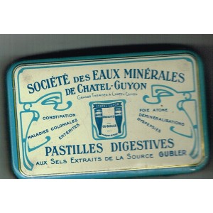 BOITE ANCIENNE METAL - PASTILLES DIGESTIVES SOCIETE DES EAUX MINERALES DE CHATEL GUYON BOITE ANCIENNE METAL - PASTILLES DIGESTIVES SOCIETE DES EAUX MINERALES DE CHATEL GUYON