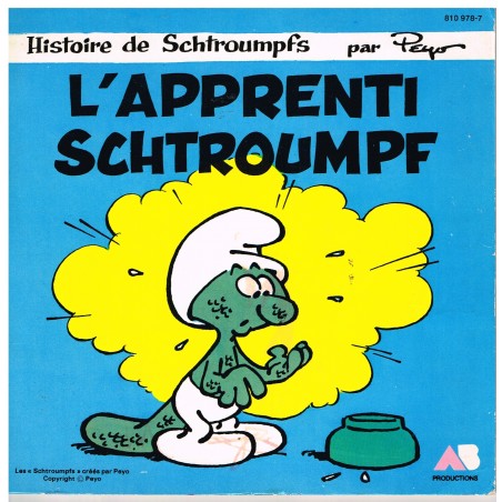 LIVRE-DISQUE 45 TOURS L'APPRENTI SCHTROUMF