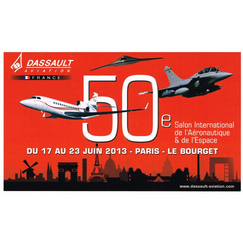 AUTOCOLLANT 50ème  SALON INTERNATIONAL DE L'AERONAUTIQUE & DE L'ESPACE