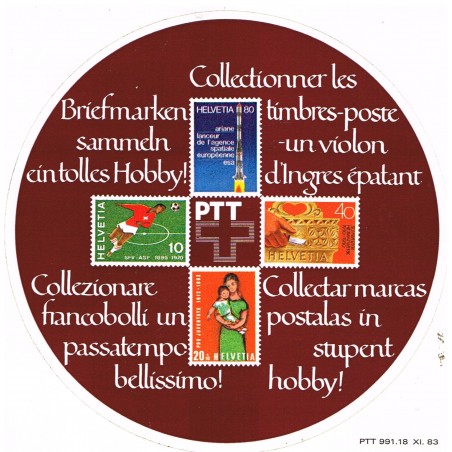 AUTOCOLLANT  COLLECTIONNER LES TIMBRES-POSTE - UN VIOLON D'INGRES EPATANT