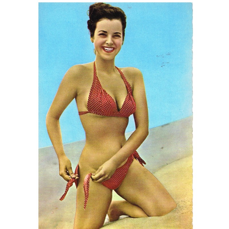CARTE POSTALE PIN-UP EN MAILLOT A POIS CARTE POSTALE PIN-UP EN MAILLOT A POIS