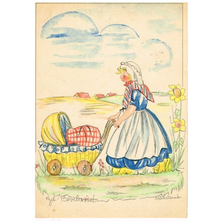 CARTE POSTALE SCHUMACHER - ZD - BEVELANET - FILLETTE ET LANDAU