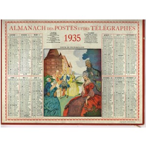 CALENDRIER ALMANACH DES POSTES ET DES TELEGRAPHES 1935 - PARTIE DE COLIN-MAILLARD