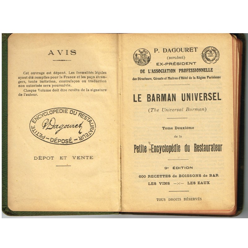 LIVRE - PETITE ENCYCLOPEDIE DU RESTAURATEUR - TOME 2