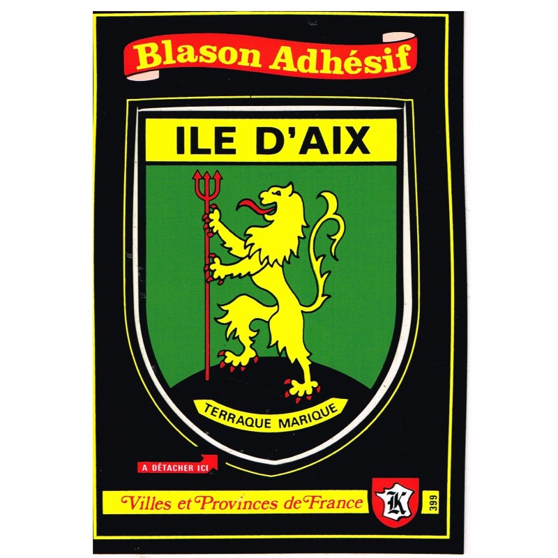 CARTE POSTALE BLASON ADHESIF - ILE D'AIX