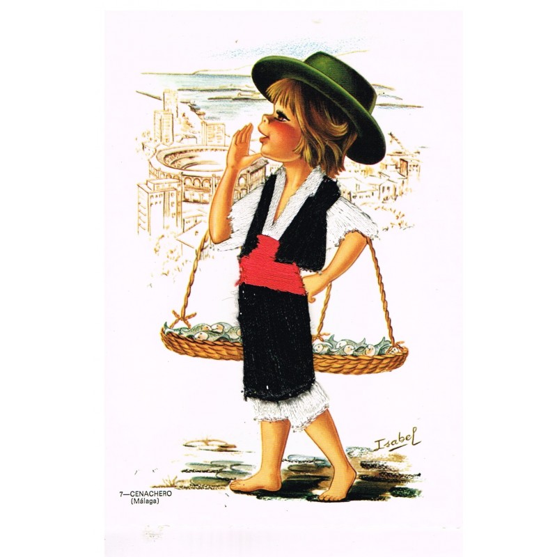 CARTE POSTALE BRODEE - CENACHERO (MALAGA)
