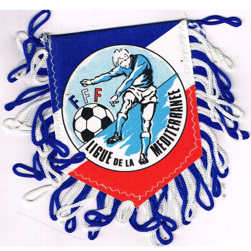 FANION FEDERATION FRANCAISE DE FOOTBALL - LIGUE DE LA MEDITERRANEE FOND BLEU, BLANC? ROUGE