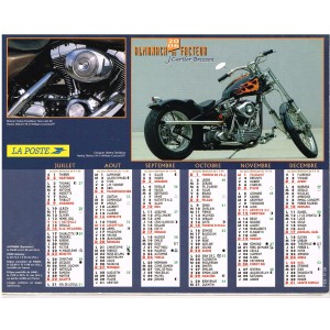 CALENDRIER ALMANACH DU FACTEUR 2006 -MORRIS MINOR ET CHOPPER HARLEY DAVIDSON