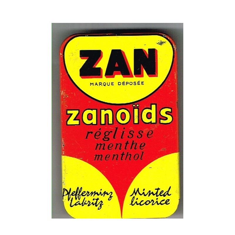 BOITE METAL ANCIENNE ZAN - ZANOÏDS REGLISSE MENTHE MENTHOL