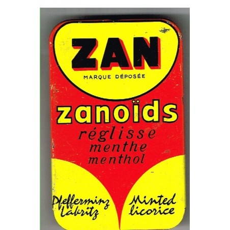 BOITE METAL ANCIENNE ZAN - ZANOÏDS REGLISSE MENTHE MENTHOL
